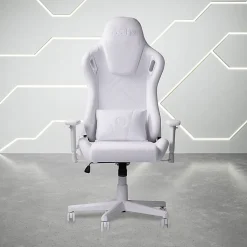 Techni Sport Ergonomic Velvet Computer Gaming Chair, White