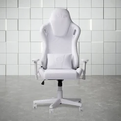 Techni Sport Ergonomic Velvet Computer Gaming Chair, White
