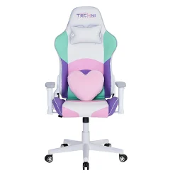 Techni Sport Kawaii Ergonomic Faux Leather Computer Gaming Chair, Multicolor