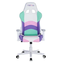 Techni Sport Kawaii Ergonomic Faux Leather Computer Gaming Chair, Multicolor
