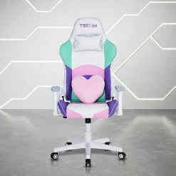 Techni Sport Kawaii Ergonomic Faux Leather Computer Gaming Chair, Multicolor