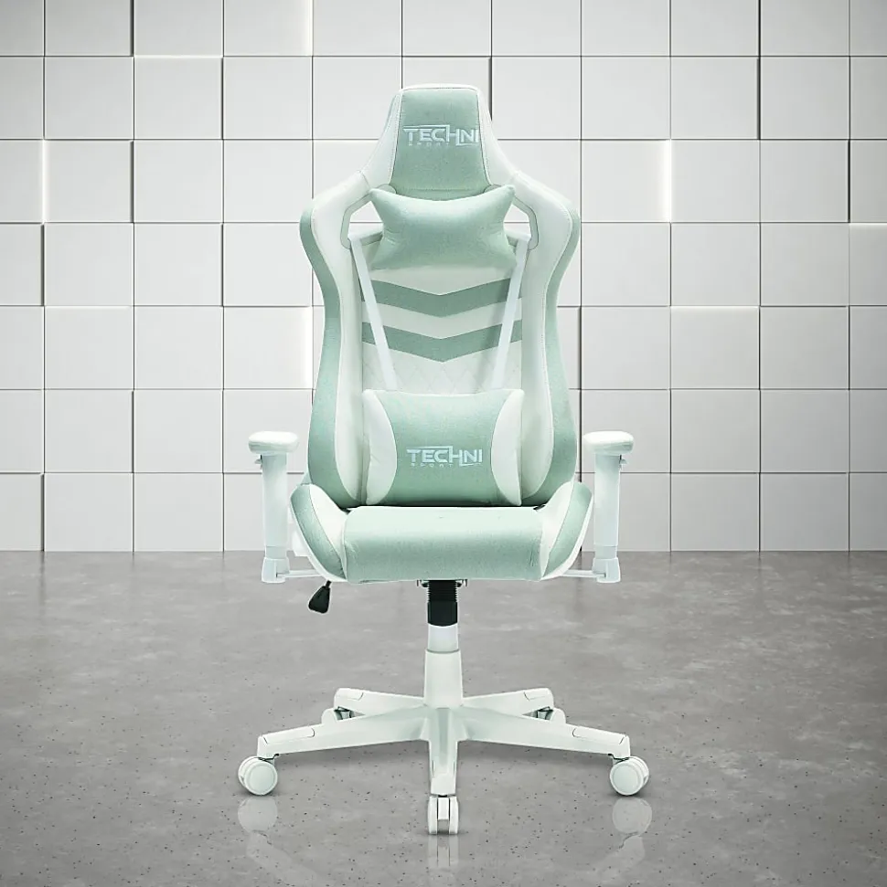 Techni Sport Pastel Series Ergonomic Faux Leather Computer Gaming Chair, Mint Green