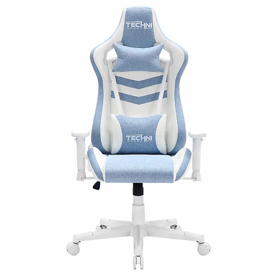 Techni Sport Pastel Series Ergonomic Faux Leather Computer Gaming Chair, Blue