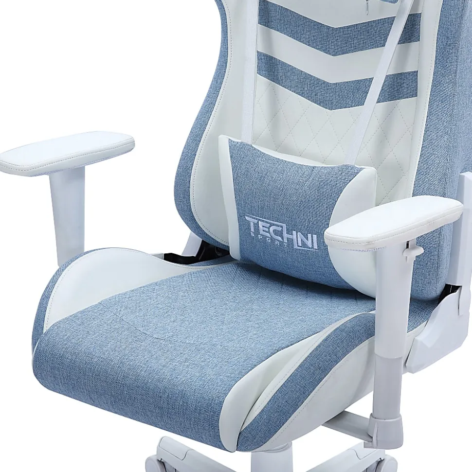 Techni Sport Pastel Series Ergonomic Faux Leather Computer Gaming Chair, Blue