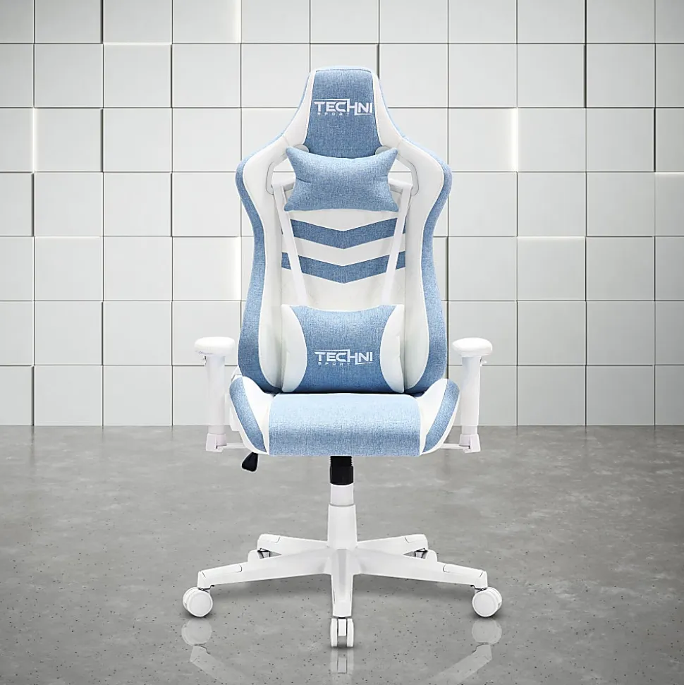 Techni Sport Pastel Series Ergonomic Faux Leather Computer Gaming Chair, Blue