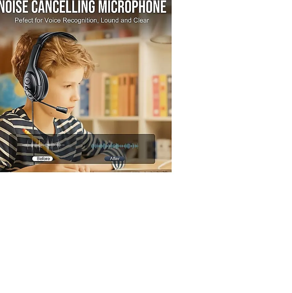 Techprotectus Noise Cancelling Headset, USB Connector, Black, TP-H13H-USB