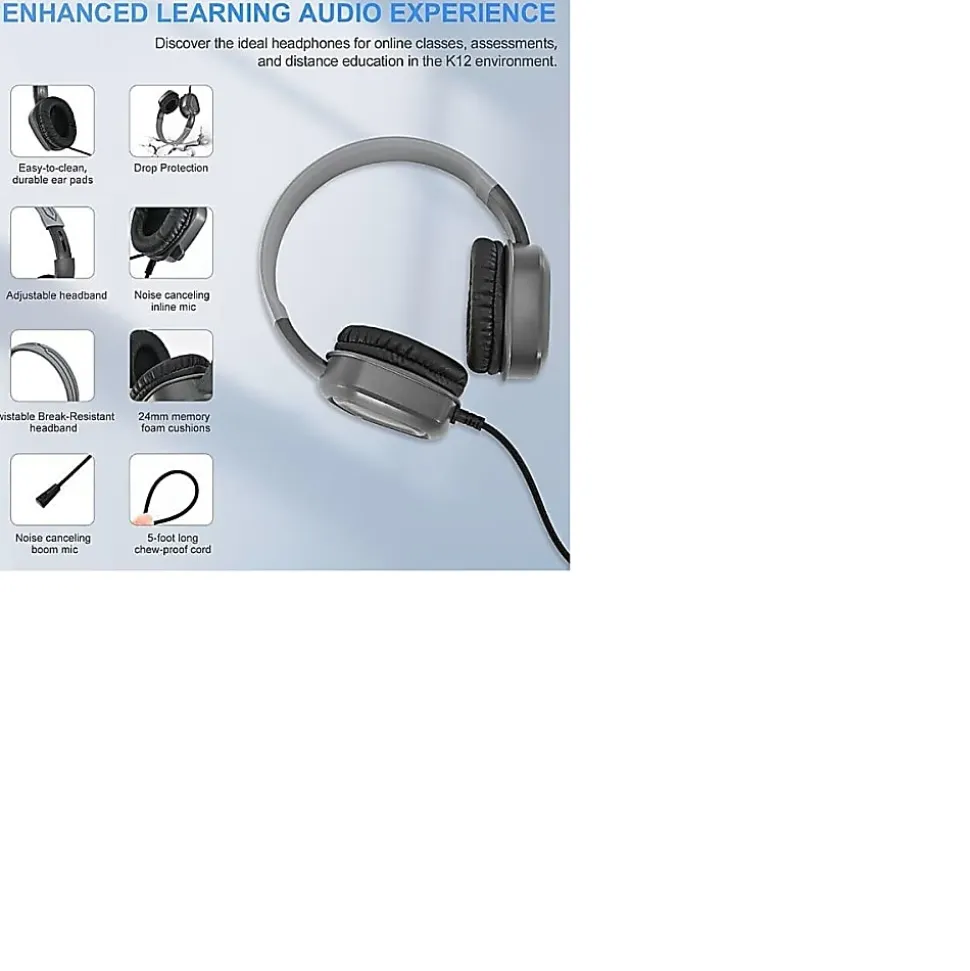 Techprotectus USB Noise Cancelling Headset, With Boom Mic, USB Connector, Black, TP-H16-USBBV