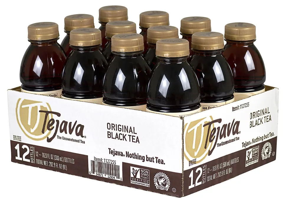 Tejava Original Unsweetened Black Tea Bags, 16.9 Oz, Carton Of 12