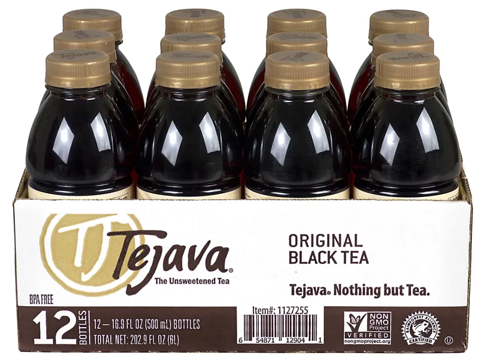 Tejava Original Unsweetened Black Tea Bags, 16.9 Oz, Carton Of 12