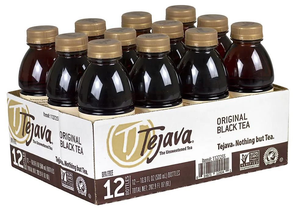 Tejava Original Unsweetened Black Tea Bags, 16.9 Oz, Carton Of 12
