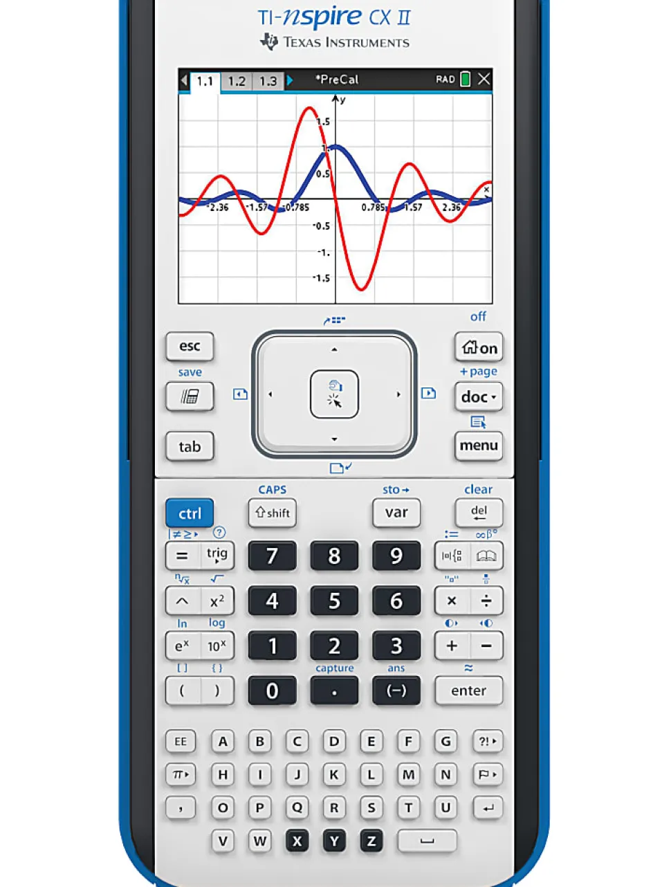 Texas Instruments Nspire CX II CAS Graphing Calculator - Rechargeable, Computer Algebra System (CAS) - Battery Powered - 2"x7.3"x11.8" - Gray
