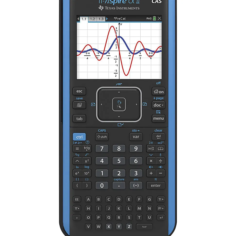 Texas Instruments Nspire CX II CAS Graphing Calculator - Rechargeable, Computer Algebra System (CAS) - Battery Powered - 2"x7.3"x11.8" - Gray
