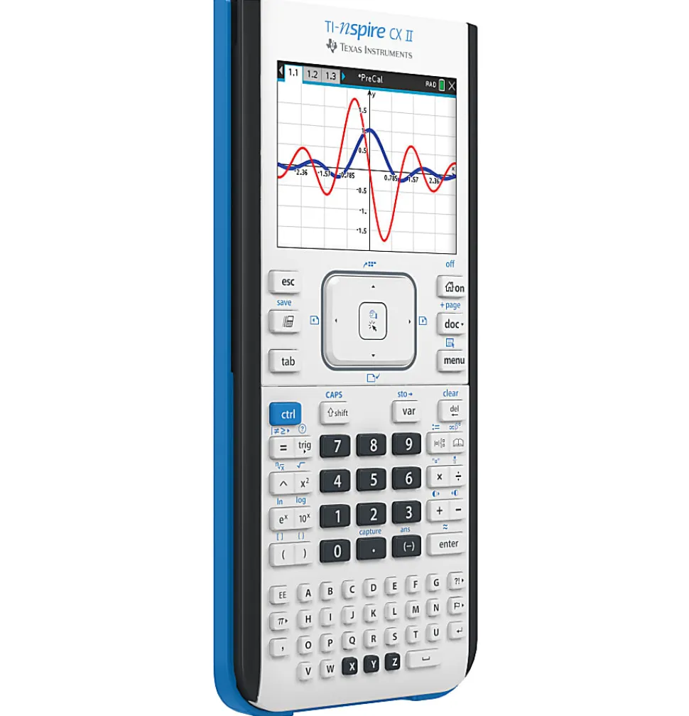Texas Instruments Nspire CX II CAS Graphing Calculator - Rechargeable, Computer Algebra System (CAS) - Battery Powered - 2"x7.3"x11.8" - Gray