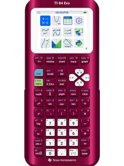 Texas Instruments TI-84 Evo Graphing Calculator, Raspberry Metallic, Total Qty 1