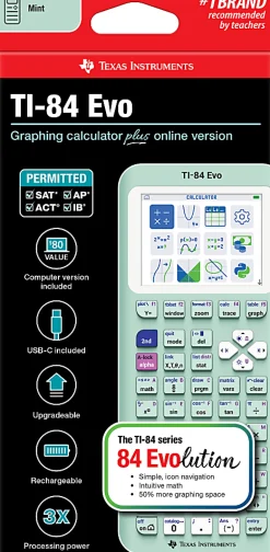 Texas Instruments TI-84 Evo Graphing Calculator, Mint, Total Qty 1