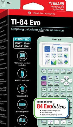 Texas Instruments TI-84 Evo Graphing Calculator, Mint, Total Qty 1