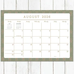2026-2027, TF Publishing Artisan Legacy Medium Desk Pad Monthly Blotter Calendar, 17" x 12", July 2026 to June 2027