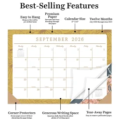 2026-2027, TF Publishing Artisan Legacy Medium Desk Pad Monthly Blotter Calendar, 17