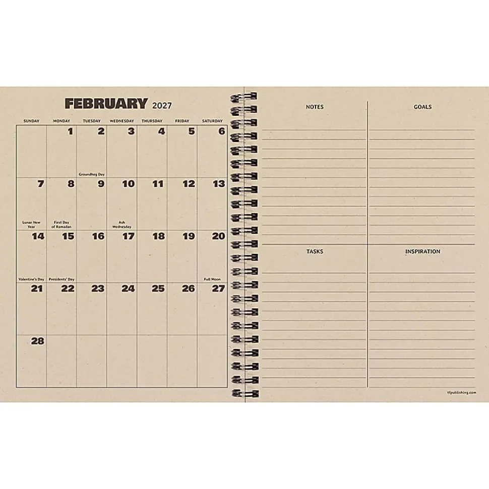 2026-2027, TF Publishing Blue Flannel Medium Weekly Monthly Planner, 8" x 6.5", July 2026 to June 2027