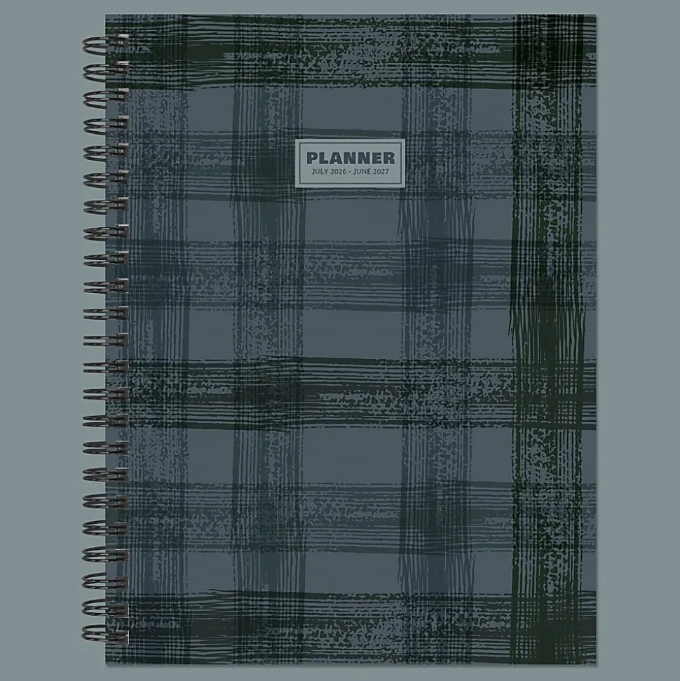 2026-2027, TF Publishing Blue Flannel Medium Weekly Monthly Planner, 8" x 6.5", July 2026 to June 2027