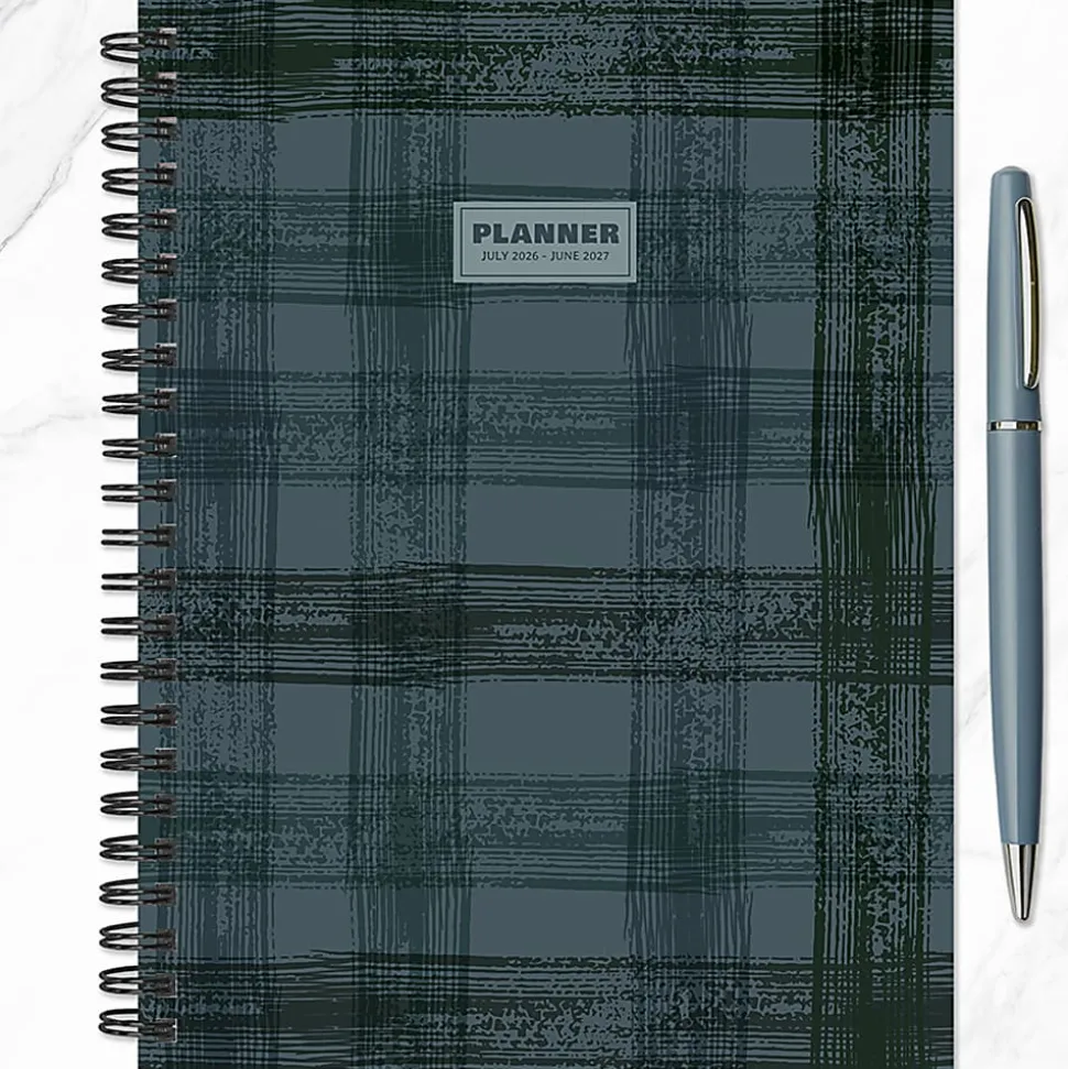 2026-2027, TF Publishing Blue Flannel Medium Weekly Monthly Planner, 8" x 6.5", July 2026 to June 2027