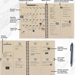 2026-2027, TF Publishing Blue Flannel Medium Weekly Monthly Planner, 8
