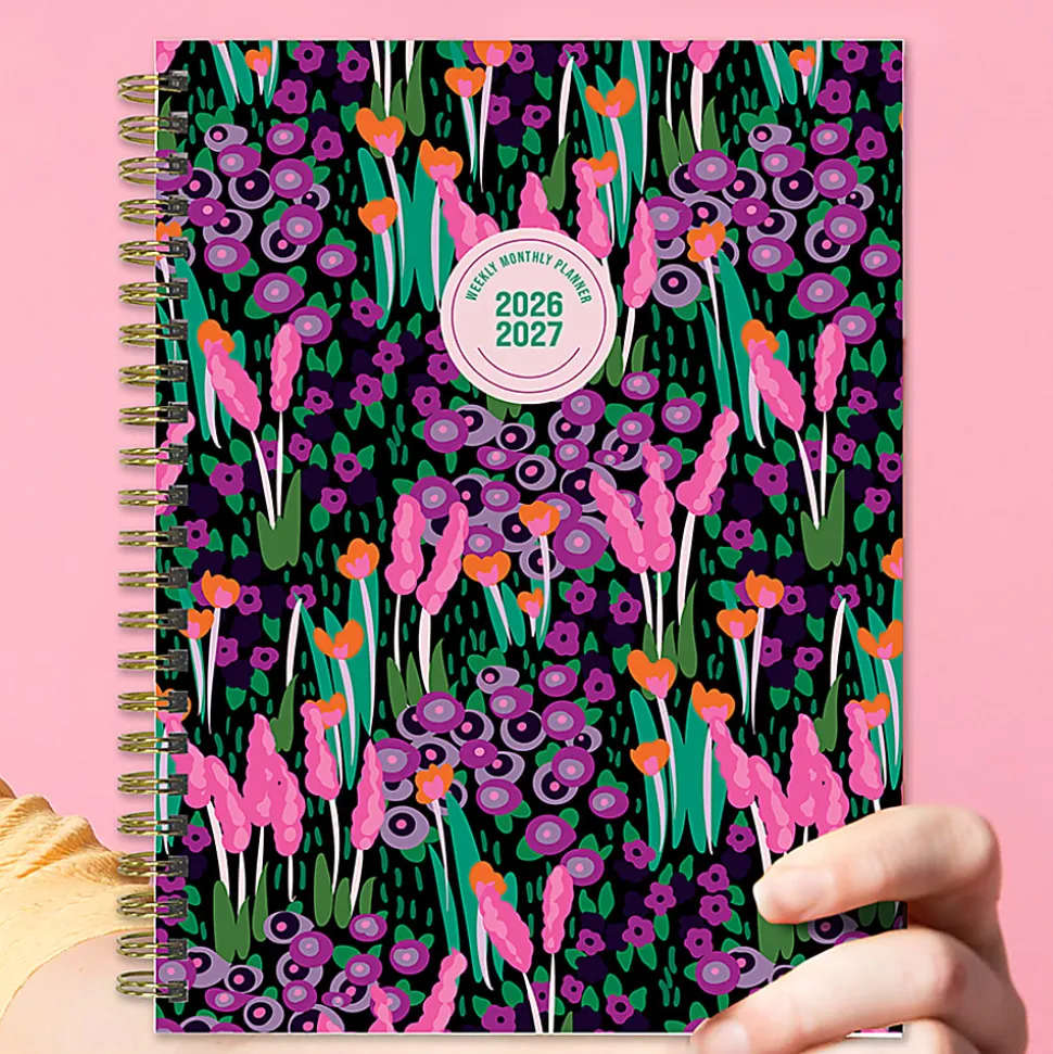 2026-2027, TF Publishing Buds & Blooms Medium Weekly Monthly Planner, 8" x 6.5", July 2026 to June 2027