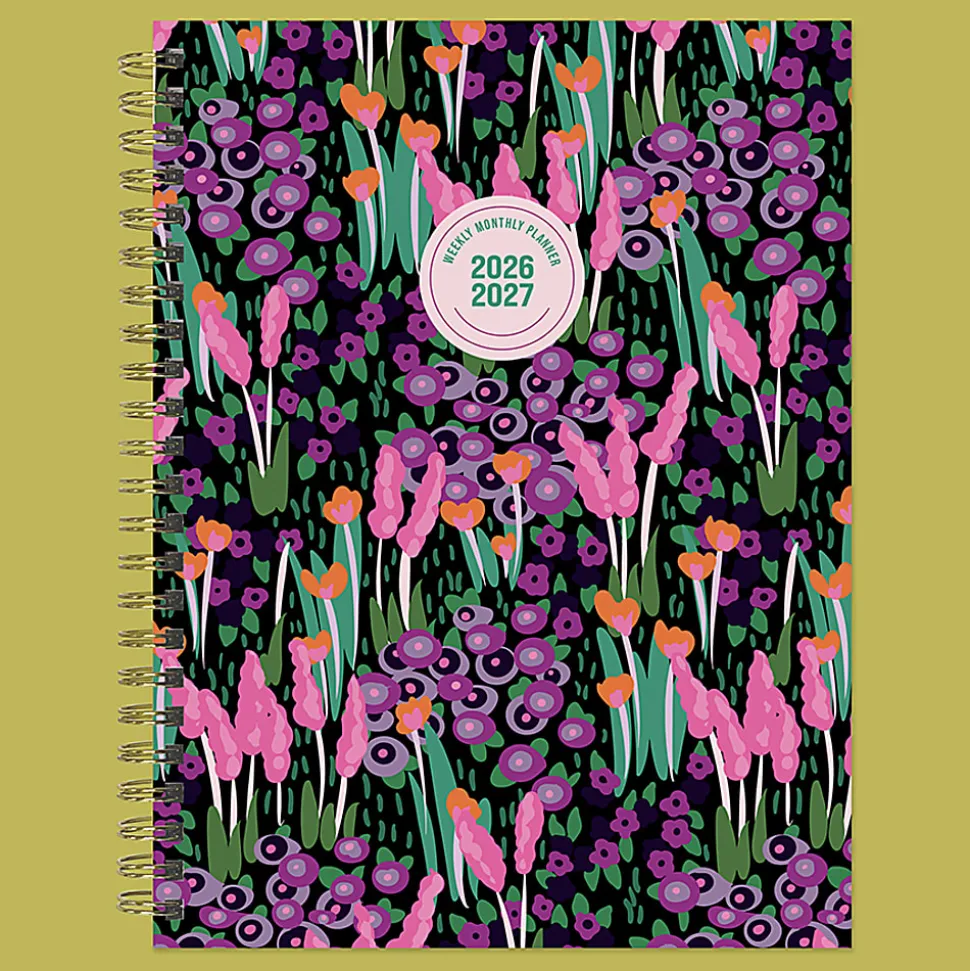 2026-2027, TF Publishing Buds & Blooms Medium Weekly Monthly Planner, 8" x 6.5", July 2026 to June 2027