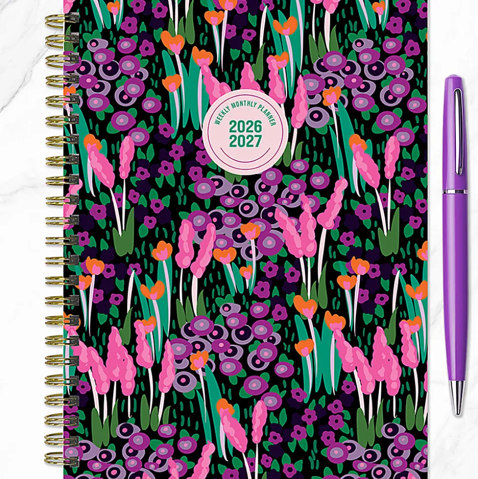 2026-2027, TF Publishing Buds & Blooms Medium Weekly Monthly Planner, 8" x 6.5", July 2026 to June 2027