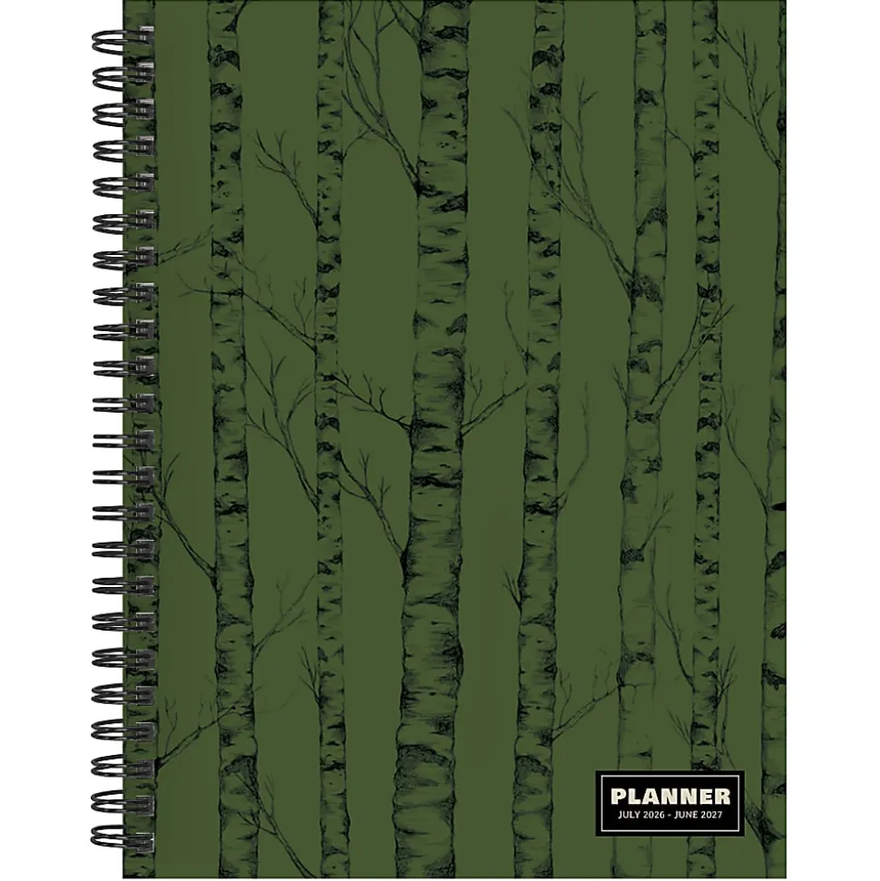 2026-2027, TF Publishing Green Forest Medium Weekly Monthly Planner, 8" x 6.5", July 2026 to June 2027