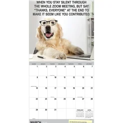 2026 TF Publishing Humor Monthly Wall Calendar, 12” x 12”, Desk Dogs, January To December