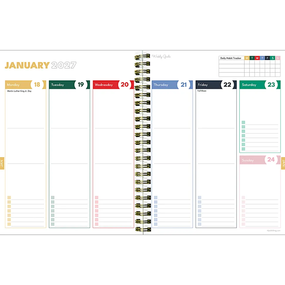 2026-2027, TF Publishing Lovely Lemon Medium Weekly Monthly Planner, 8" x 6.5", July 2026 to June 2027
