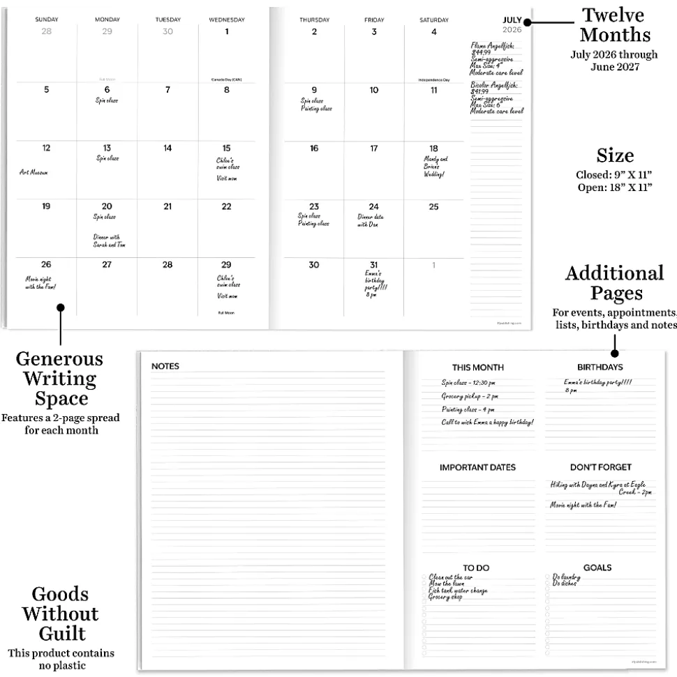 2026-2027, TF Publishing Lucky Leopard Large Monthly Planner, 11" x 9", July 2026 to June 2027