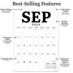 2026-2027, TF Publishing  Medium Art Poster Wall Calendar, 12
