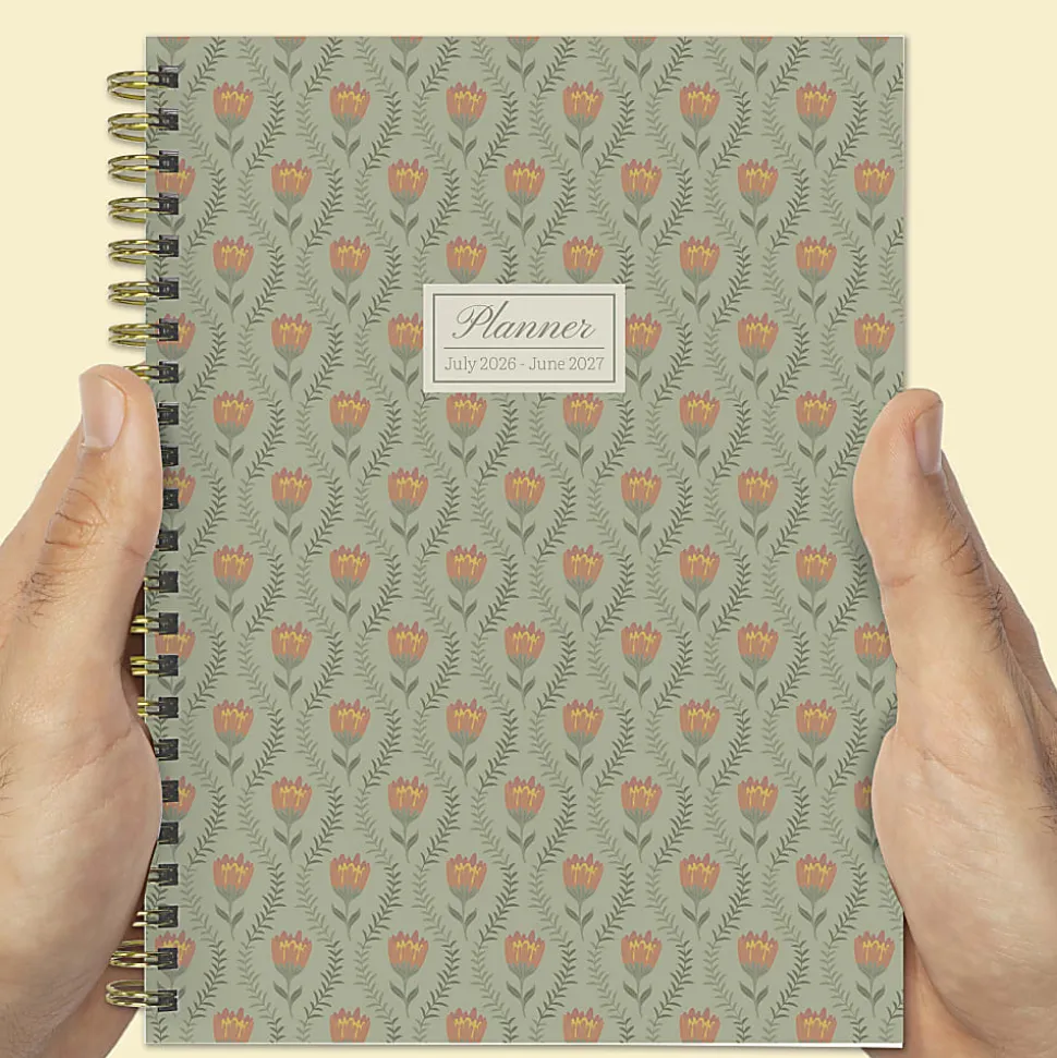 2026-2027, TF Publishing Repeated Posies Medium Weekly Monthly Planner, 8" x 6.5", July 2026 to June 2027