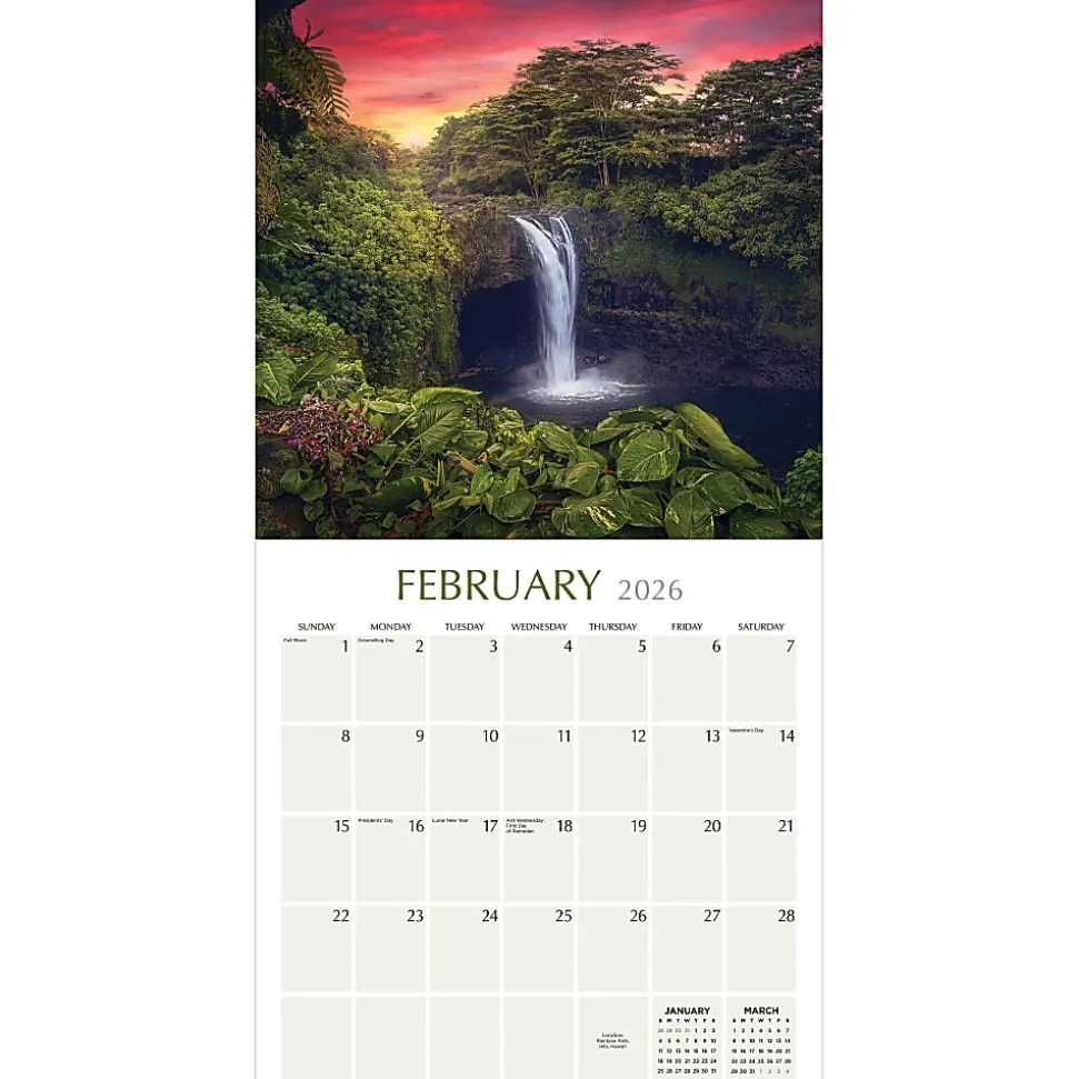 2026 TF Publishing Scenic Monthly Wall Calendar, 12” x 12”, Hawaii, January To December