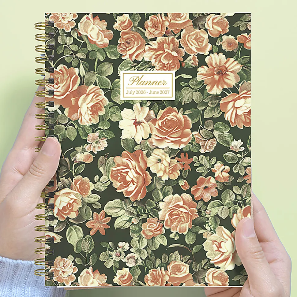 2026-2027, TF Publishing The Rose Garden Medium Weekly Monthly Planner, 8" x 6.5", July 2026 to June 2027