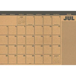 2026-2027, TF Publishing Trail + Timber Medium Desk Pad Monthly Blotter Calendar, 17" x 12", July 2026 to June 2027