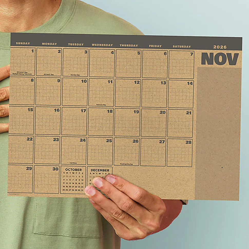 2026-2027, TF Publishing Trail + Timber Medium Desk Pad Monthly Blotter Calendar, 17" x 12", July 2026 to June 2027