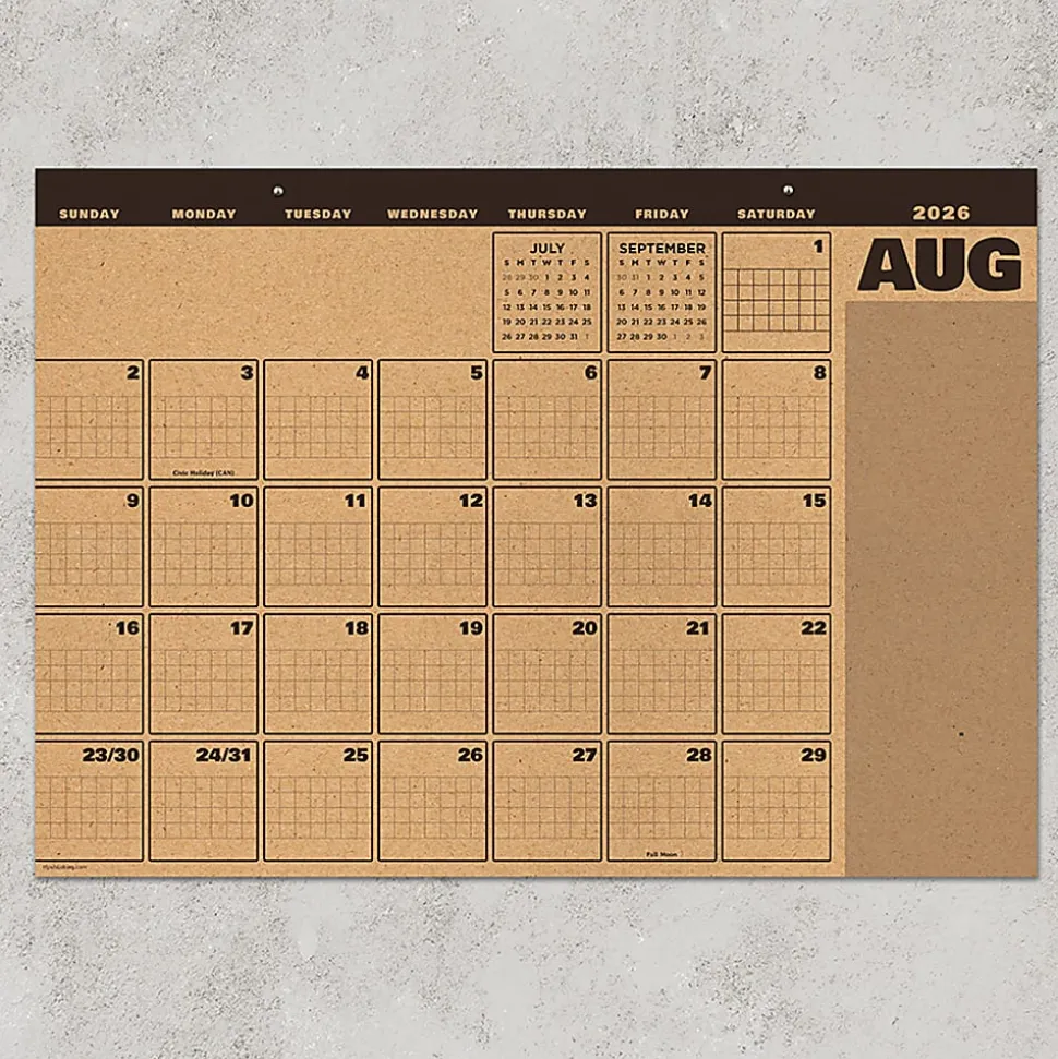 2026-2027, TF Publishing Trail + Timber Medium Desk Pad Monthly Blotter Calendar, 17" x 12", July 2026 to June 2027