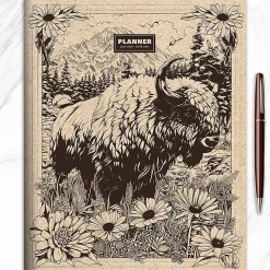 2026-2027, TF Publishing Wild Bison Large Monthly Planner, 11" x 9", July 2026 to June 2027