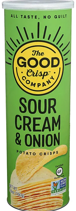 The Good Crisp Company Potato Crisps, Sour Cream and Onion, 5.6 Oz, Total Qty 8