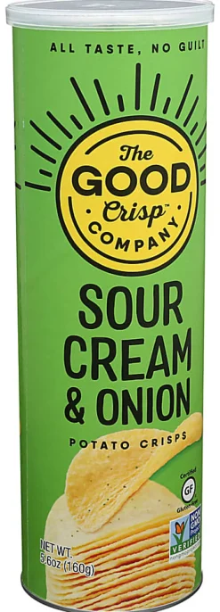 The Good Crisp Company Potato Crisps, Sour Cream and Onion, 5.6 Oz, Total Qty 8