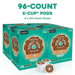 The Original Donut Shop Decaf Keurig Single-Serve K-Cup Pods, Medium Roast, 24 Pods Per Pack, Case Of 4 Packs