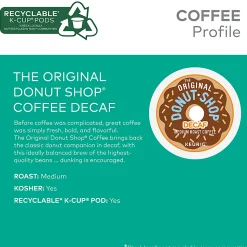 The Original Donut Shop Decaf Keurig Single-Serve K-Cup Pods, Medium Roast, 24 Pods Per Pack, Case Of 4 Packs