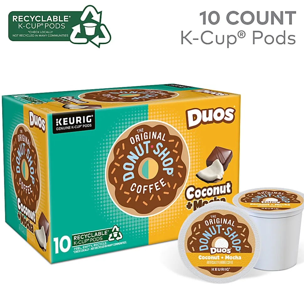 The Original Donut Shop Duos Coconut + Mocha Keurig Single-Serve K-Cup Pods, Pack Of 10 Pods