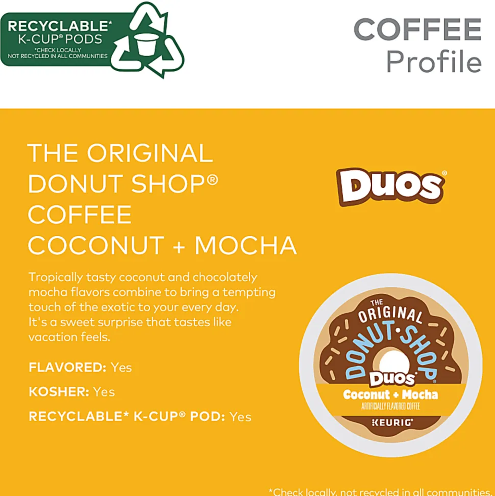The Original Donut Shop Duos Coconut + Mocha Keurig Single-Serve K-Cup Pods, Pack Of 10 Pods