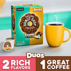 The Original Donut Shop Duos Coconut + Mocha Keurig Single-Serve K-Cup Pods, Medium Roast Coffee, 24 Count