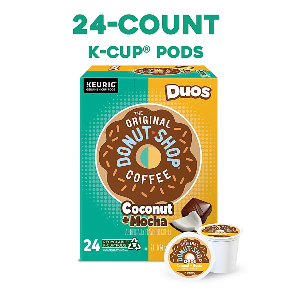 The Original Donut Shop Duos Coconut + Mocha Keurig Single-Serve K-Cup Pods, Medium Roast Coffee, 24 Count