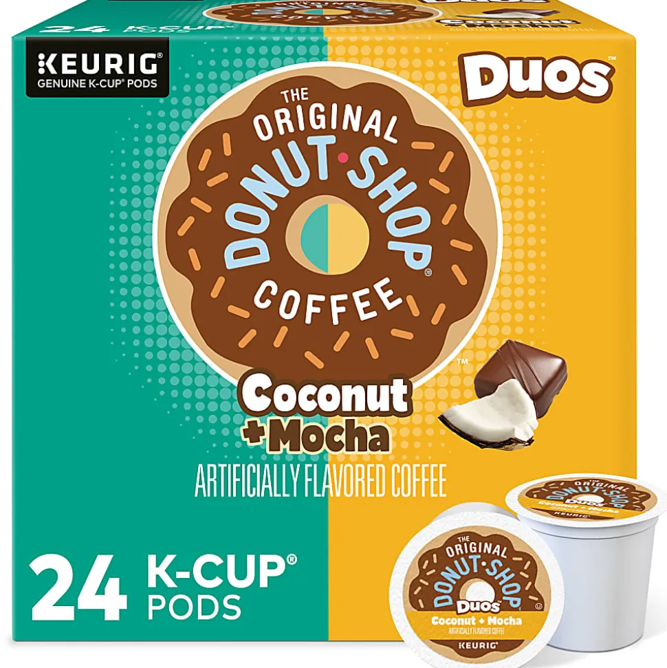The Original Donut Shop Duos Coconut + Mocha Keurig Single-Serve K-Cup Pods, Medium Roast Coffee, 24 Count